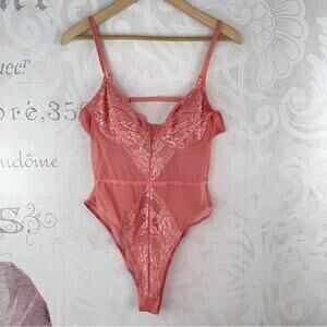 Forever 21 Mauve Pink Lace Teddy Size XL